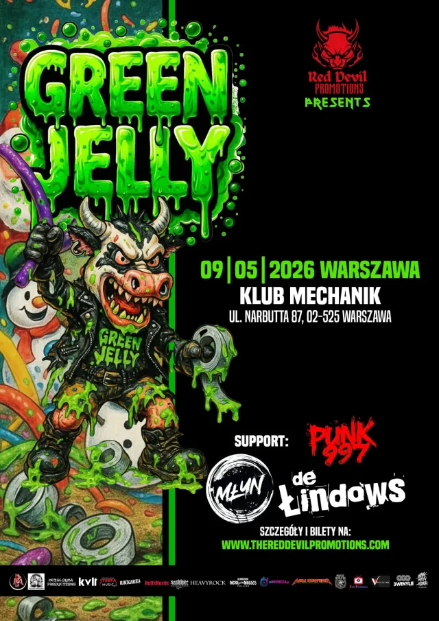 Plakat wydarzenia: Green Jelly + De Łindows - Warszawa